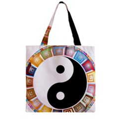 Yin Yang Eastern Asian Philosophy Zipper Grocery Tote Bag