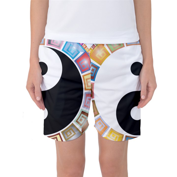 Yin Yang Eastern Asian Philosophy Women s Basketball Shorts