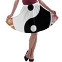 Yin Yang Eastern Asian Philosophy A-line Skater Skirt View1