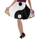 Yin Yang Eastern Asian Philosophy A-line Skater Skirt View2