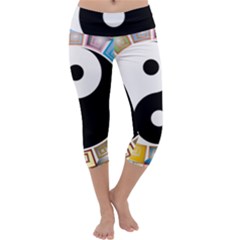 Yin Yang Eastern Asian Philosophy Capri Yoga Leggings by Nexatart