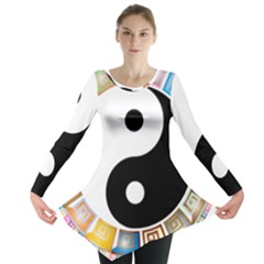 Yin Yang Eastern Asian Philosophy Long Sleeve Tunic  by Nexatart