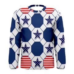 Patriotic Symbolic Red White Blue Men s Long Sleeve Tee