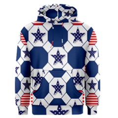 Patriotic Symbolic Red White Blue Men s Pullover Hoodie by Nexatart