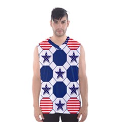 Patriotic Symbolic Red White Blue Men s Basketball Tank Top by Nexatart