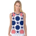 Patriotic Symbolic Red White Blue Women s Basketball Tank Top View1