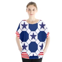 Patriotic Symbolic Red White Blue Blouse