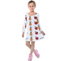 Ppap Pen Pineapple Apple Pen Kids  Long Sleeve Velvet Dress View1