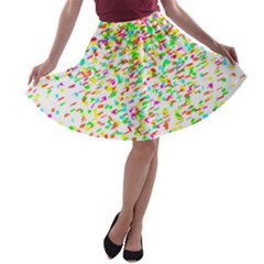 Confetti Celebration Party Colorful A-line Skater Skirt by Nexatart