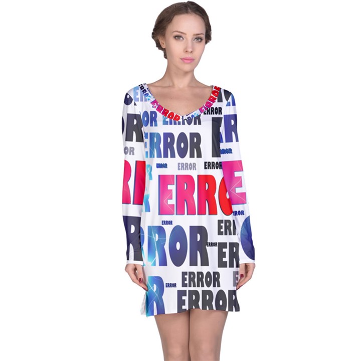 Error Crash Problem Failure Long Sleeve Nightdress