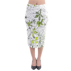 Floral Pattern Background Midi Pencil Skirt by Nexatart