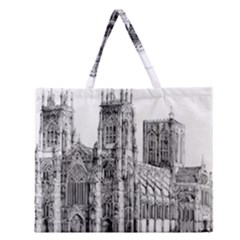 York Cathedral Vector Clipart Zipper Large Tote Bag by Nexatart