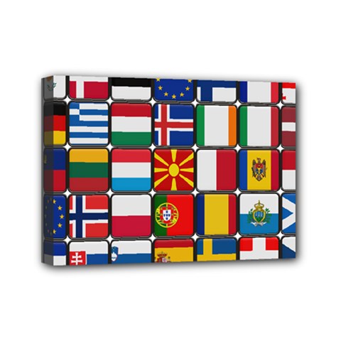 Europe Flag Star Button Blue Mini Canvas 7  X 5  by Nexatart