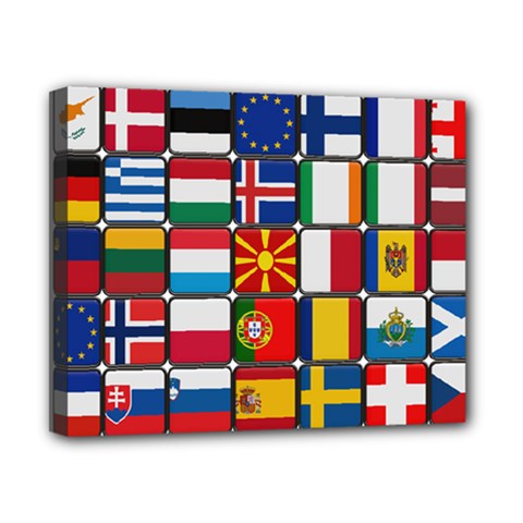 Europe Flag Star Button Blue Canvas 10  X 8  by Nexatart