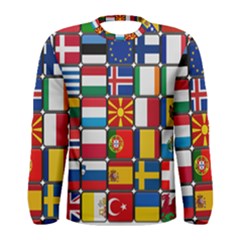 Europe Flag Star Button Blue Men s Long Sleeve Tee by Nexatart