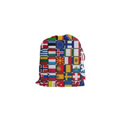 Europe Flag Star Button Blue Drawstring Pouches (xs)  by Nexatart