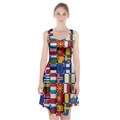 Europe Flag Star Button Blue Racerback Midi Dress by Nexatart