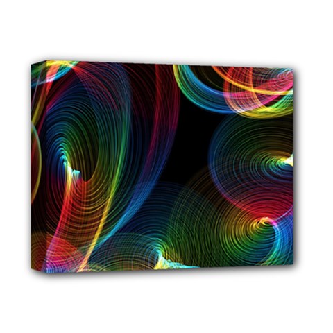 Abstract Rainbow Twirls Deluxe Canvas 14  X 11 