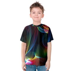 Abstract Rainbow Twirls Kids  Cotton Tee