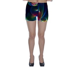 Abstract Rainbow Twirls Skinny Shorts