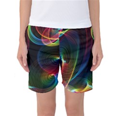 Abstract Rainbow Twirls Women s Basketball Shorts