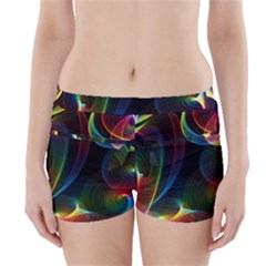 Abstract Rainbow Twirls Boyleg Bikini Wrap Bottoms