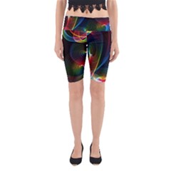 Abstract Rainbow Twirls Yoga Cropped Leggings