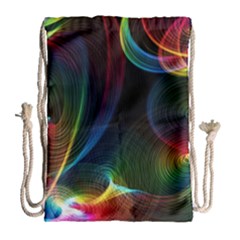 Abstract Rainbow Twirls Drawstring Bag (large)