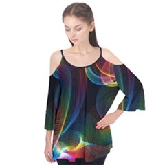 Abstract Rainbow Twirls Flutter Tees