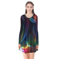 Abstract Rainbow Twirls Flare Dress