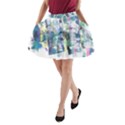 Background Color Circle Pattern A-Line Pocket Skirt View1