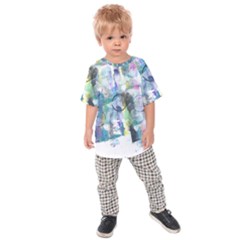 Background Color Circle Pattern Kids  Raglan Tee