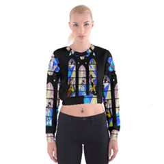 Art Church Window Women s Cropped Sweatshirt by Nexatart