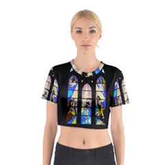 Art Church Window Cotton Crop Top