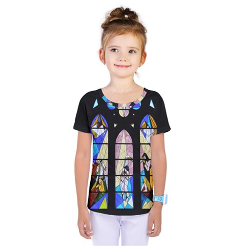 Art Church Window Kids  One Piece Tee by Nexatart