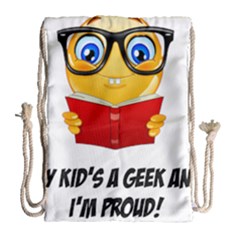 Geek Kid Drawstring Bag (large) by athenastemple