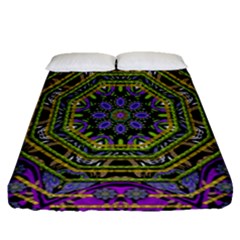 Wonderful Peace Flower Mandala Fitted Sheet (queen Size)