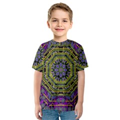 Wonderful Peace Flower Mandala Kids  Sport Mesh Tee