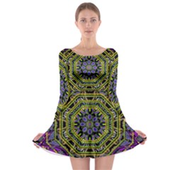 Wonderful Peace Flower Mandala Long Sleeve Skater Dress