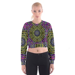 Wonderful Peace Flower Mandala Women s Cropped Sweatshirt