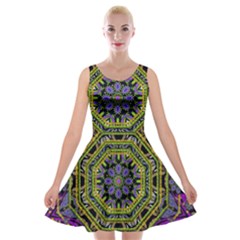 Wonderful Peace Flower Mandala Velvet Skater Dress