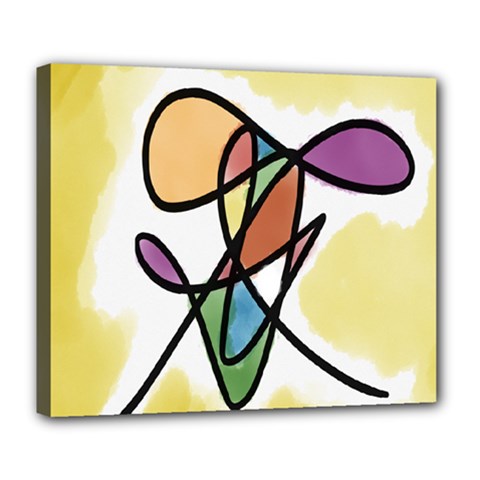 Art Abstract Exhibition Colours Deluxe Canvas 24  X 20   by Nexatart