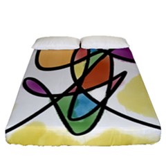 Art Abstract Exhibition Colours Fitted Sheet (queen Size)