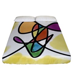 Art Abstract Exhibition Colours Fitted Sheet (california King Size)