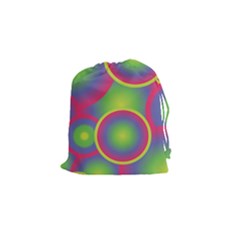 Background Colourful Circles Drawstring Pouches (small)  by Nexatart