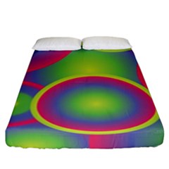 Background Colourful Circles Fitted Sheet (king Size)