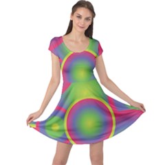 Background Colourful Circles Cap Sleeve Dresses by Nexatart