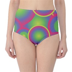 Background Colourful Circles High-waist Bikini Bottoms