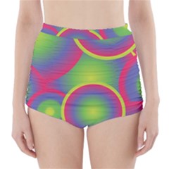 Background Colourful Circles High-waisted Bikini Bottoms