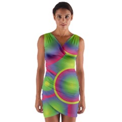 Background Colourful Circles Wrap Front Bodycon Dress by Nexatart